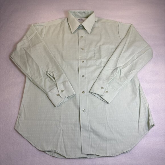Vintage Montgomery Ward Long Sleeve Button Down Shirt 16 32/33 Light Green - Picture 1 of 8